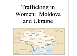 [ai] A document titled 'Trafficking in Women: Moldova and Ukraine' with a map of Ukraine and parts of Moldova displayed below the text.